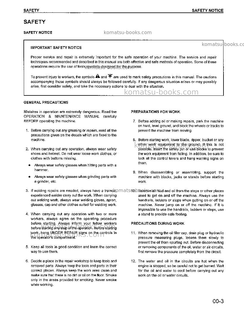 Komatsu wa500-1jpn-le Repair & maintenance cover Page 5 Komatsu wa500-1jpn-le Repair & maintenance cover Page 5