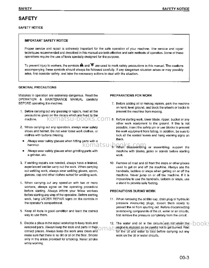 Komatsu wa600-1usa-le Repair & maintenance cover Page 5