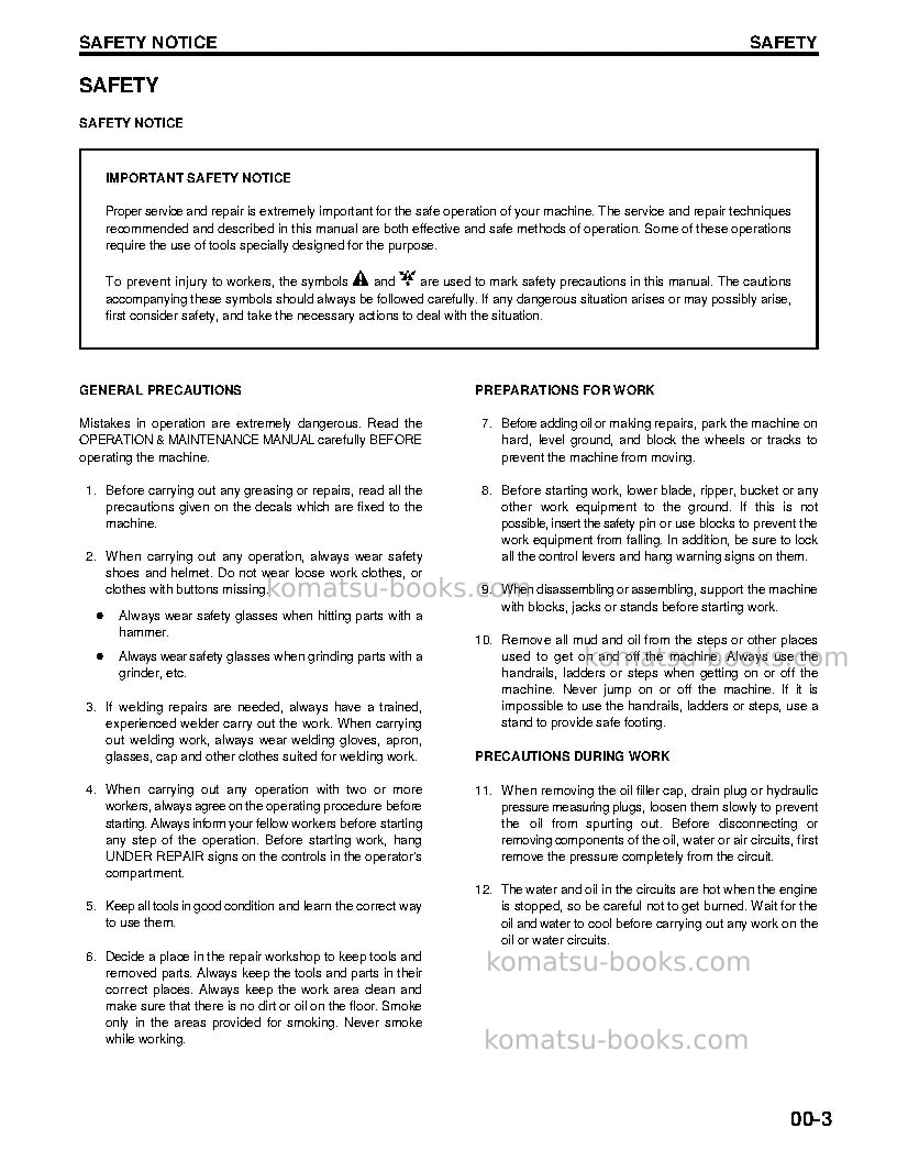 Komatsu wa120-3usa-l Repair & maintenance cover Page 5