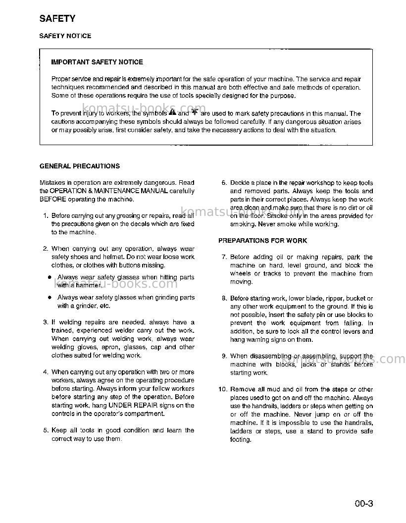 Komatsu wa900-1usa-lc Repair & maintenance cover Page 5