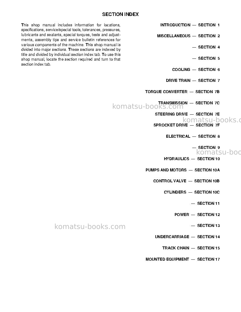 Komatsu d38p-1usa Repair & maintenance cover Page 5