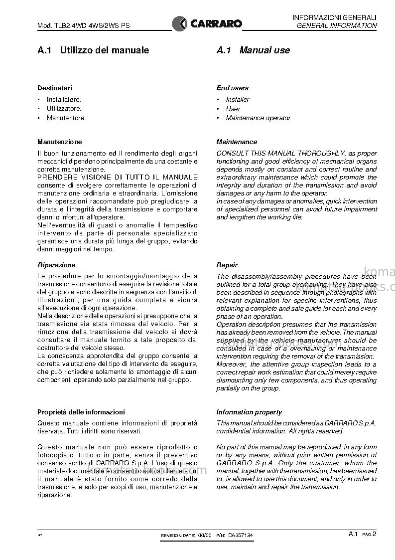 Komatsu wb140ps-2ita Repair & maintenance cover Page 5