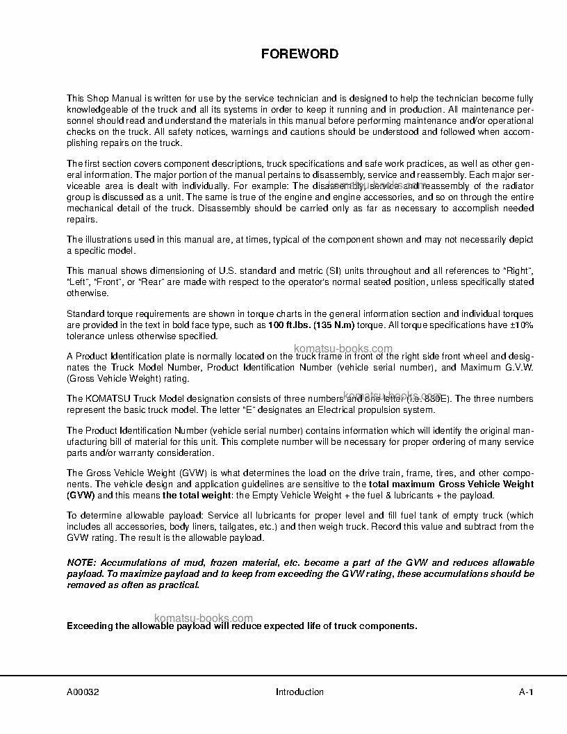 Komatsu 830eusa 维修与保养手册 封面 页 5