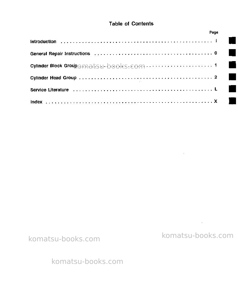 Komatsu 410usa Repair & maintenance cover Page 5 Komatsu 410usa Repair & maintenance cover Page 5