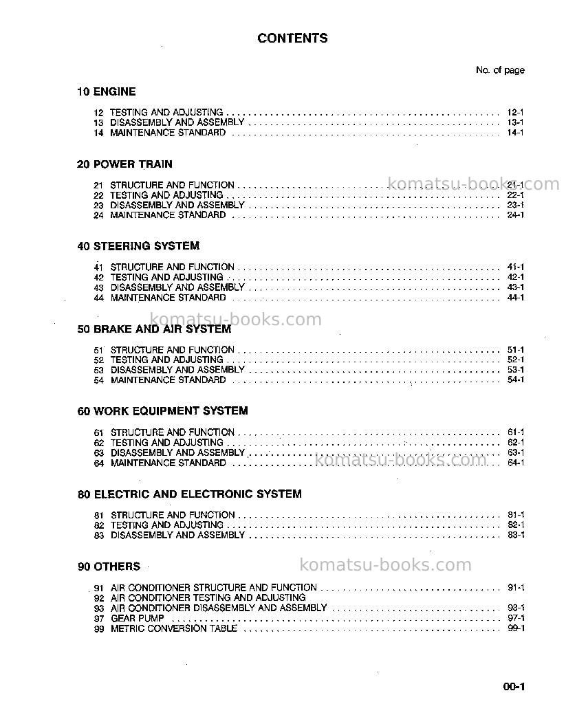 Komatsu wa600-1usa-lc Repair & maintenance cover Page 5