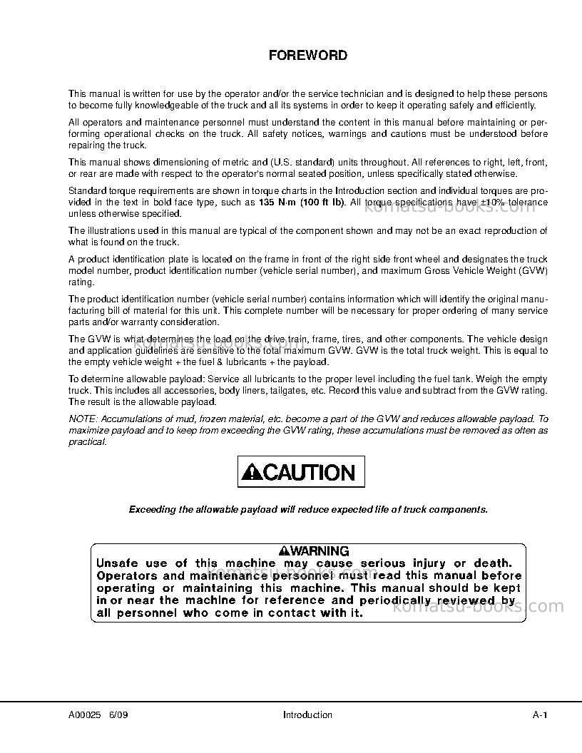 Komatsu hd1500-5usa Repair & maintenance cover Page 5