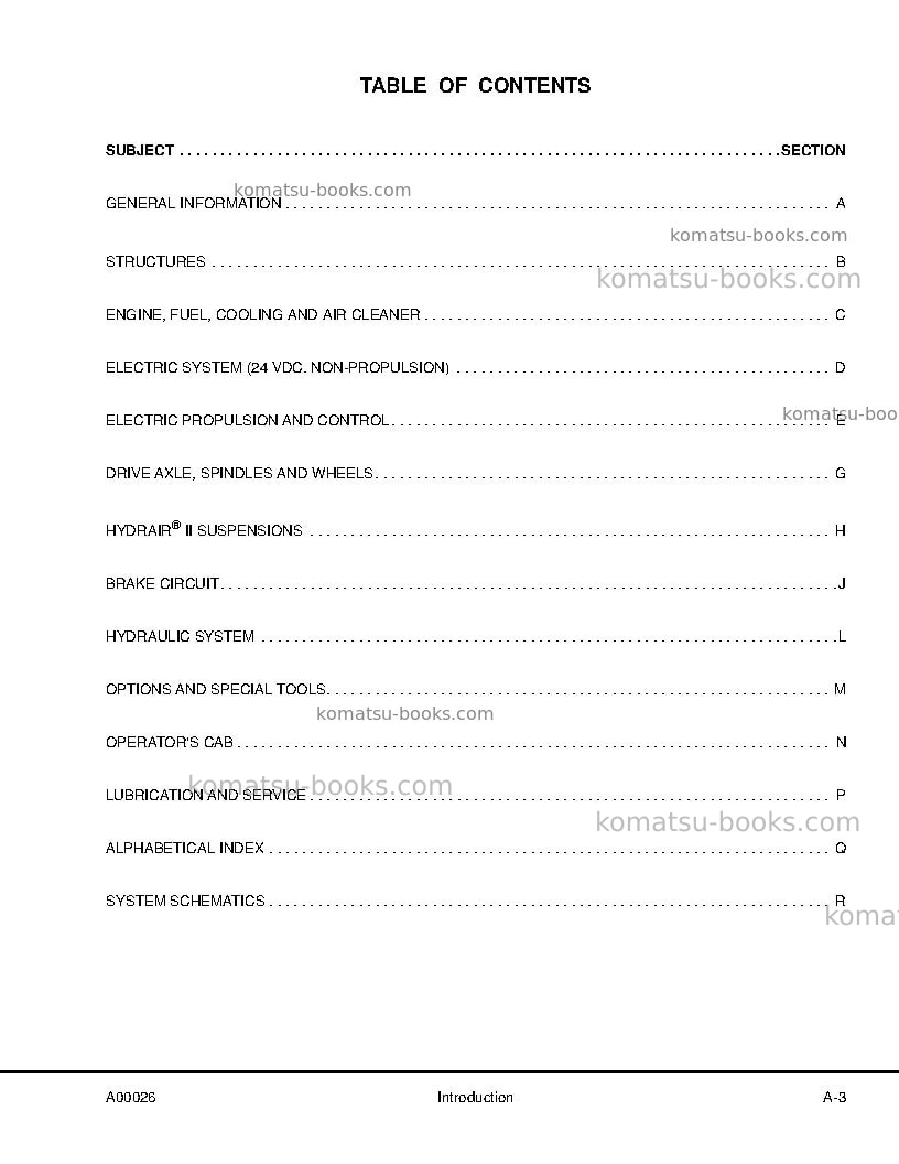 Komatsu 830eusa Repair & maintenance cover Page 5