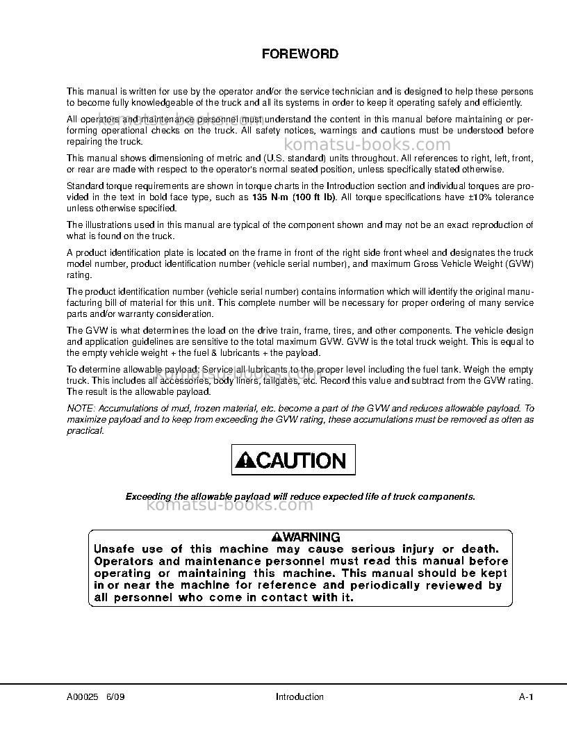 Komatsu hd1500-5usa Repair & maintenance cover Page 5