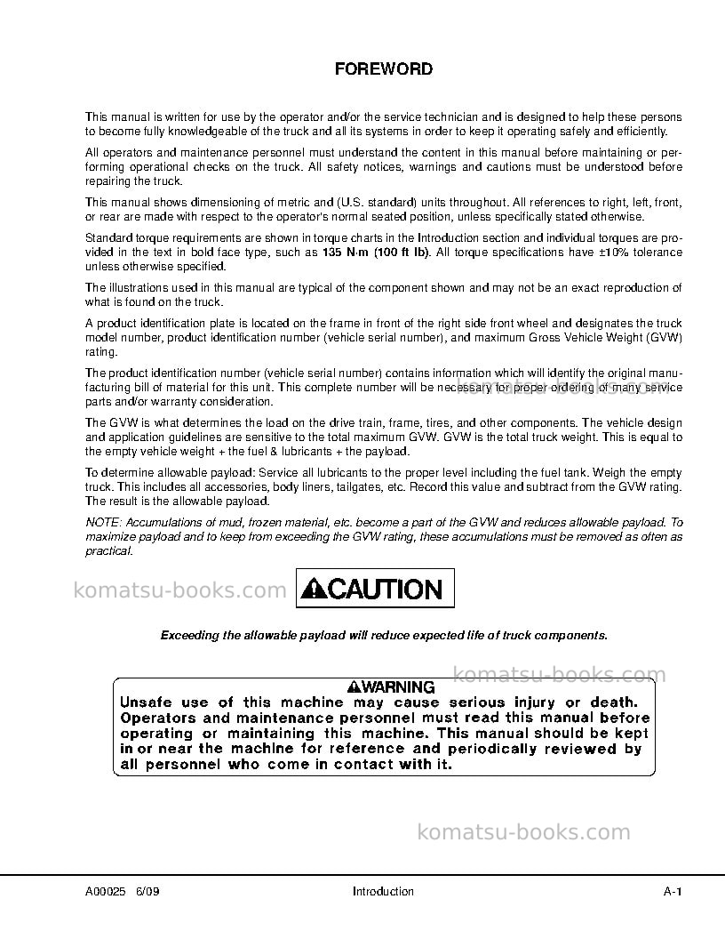 Komatsu hd1500-5usa Repair & maintenance cover Page 5