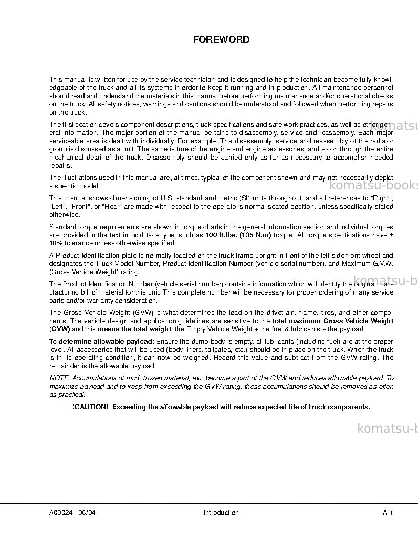 Komatsu hd785-5usa-lc Repair & maintenance cover Page 5
