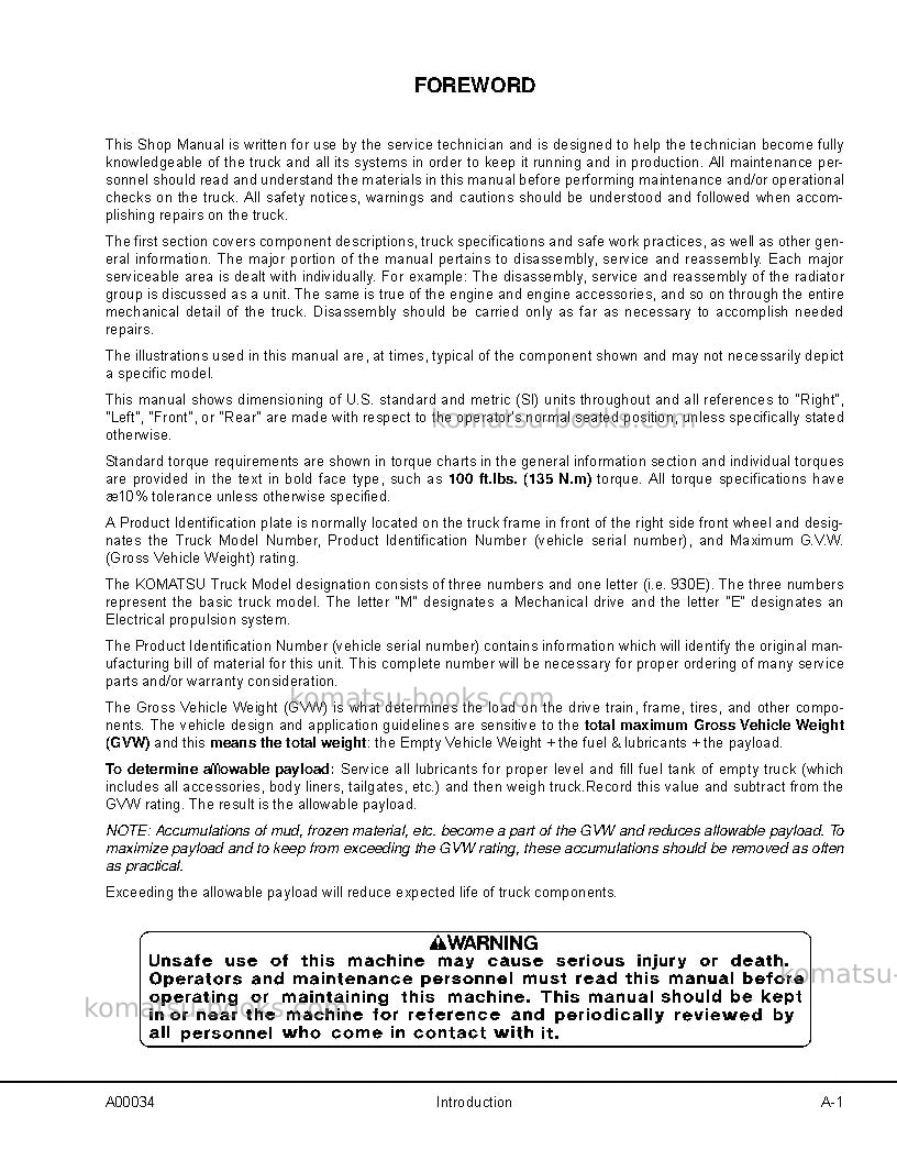 Komatsu 930e-3usa-se Repair & maintenance cover Page 5