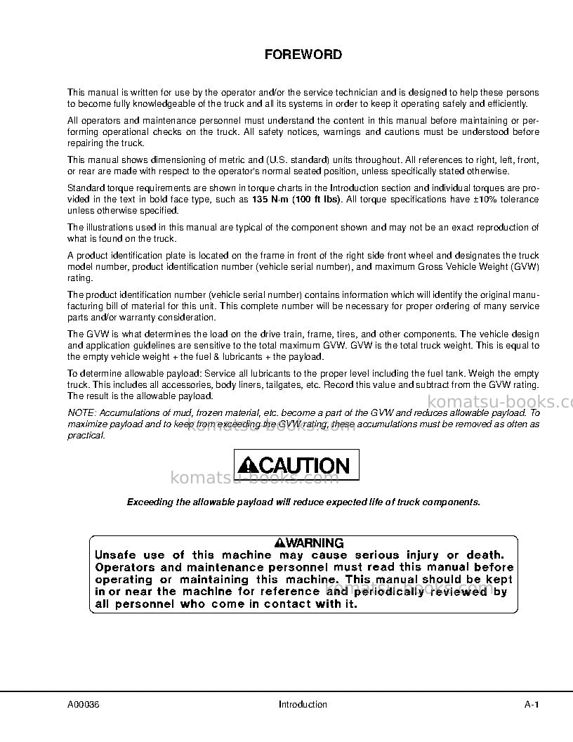 Komatsu hd1500-7usa-w/ ssa16v159 Repair & maintenance cover Page 5