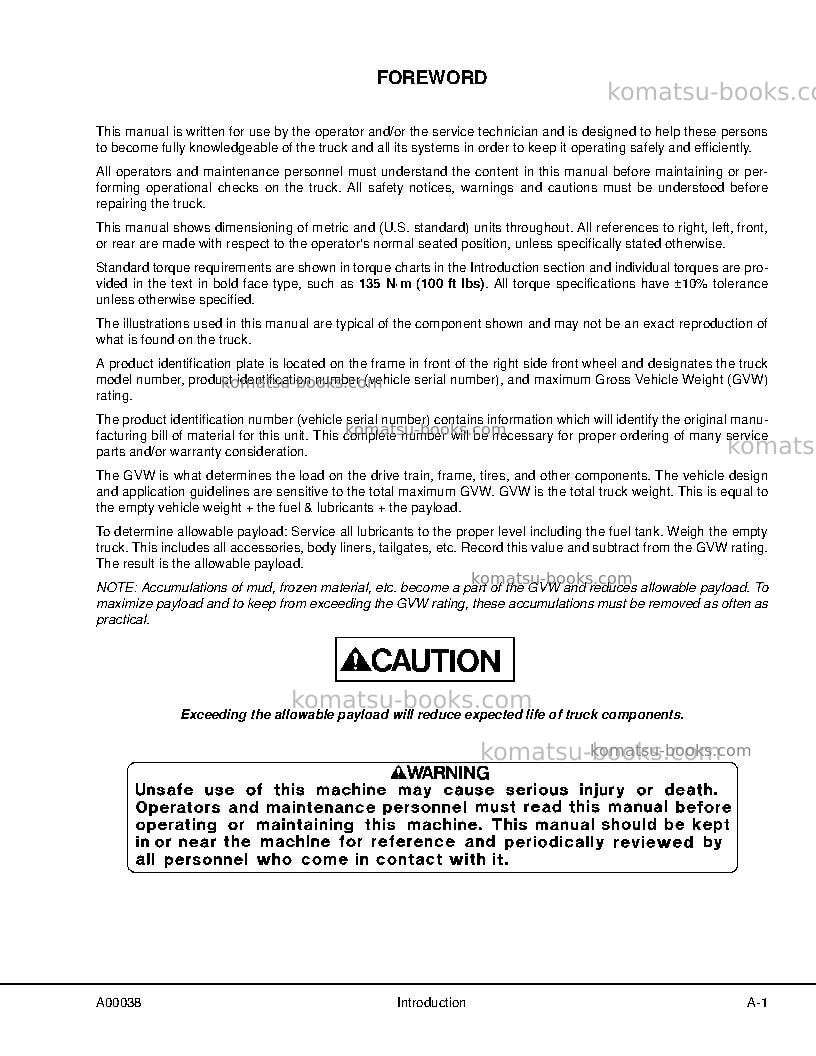 Komatsu 730eusa-with trolley Repair & maintenance cover Page 5