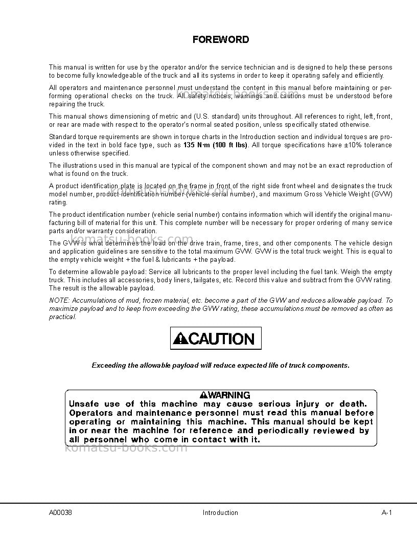 Komatsu 730eusa Repair & maintenance cover Page 5