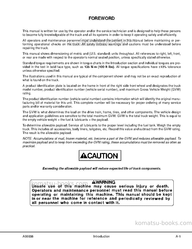 Komatsu 730eusa-with trolley Repair & maintenance cover Page 5