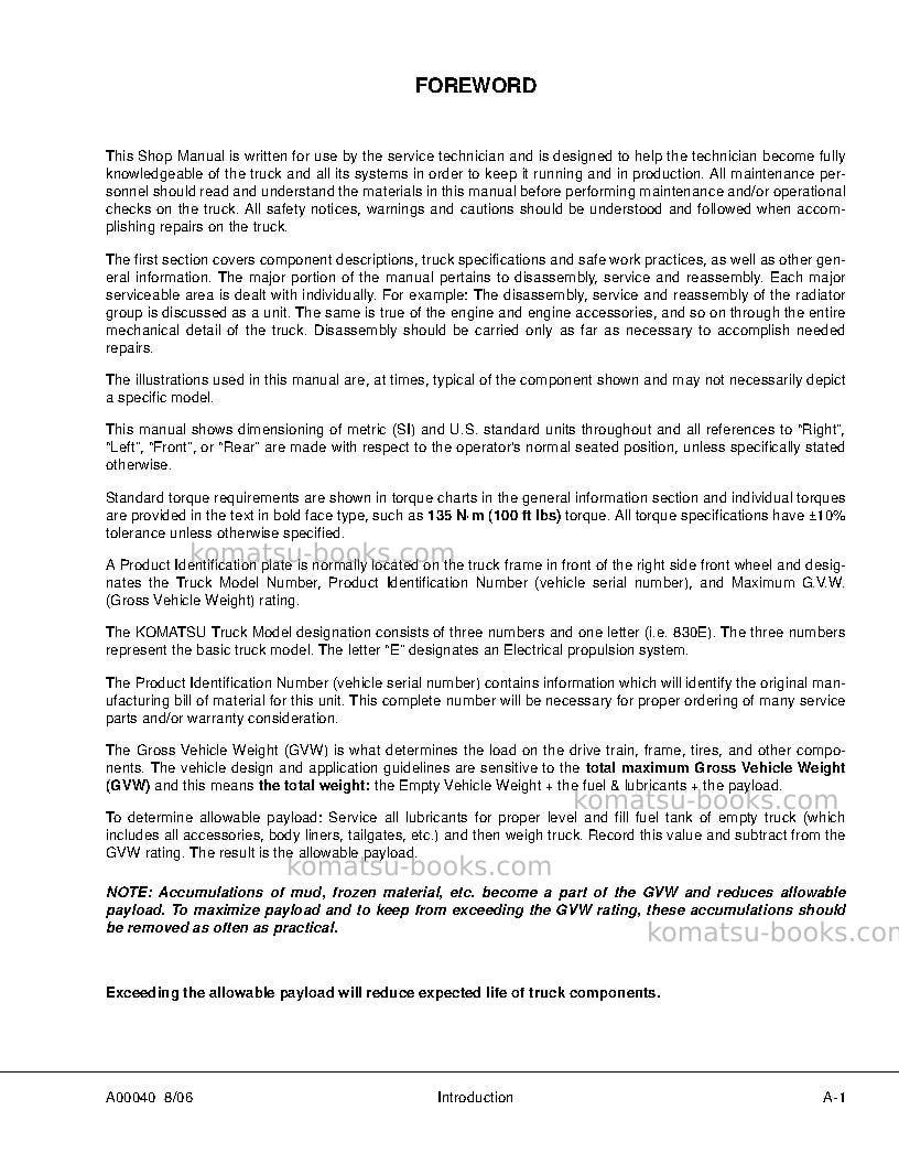 Komatsu 830e-1usa-ac Repair & maintenance cover Page 5
