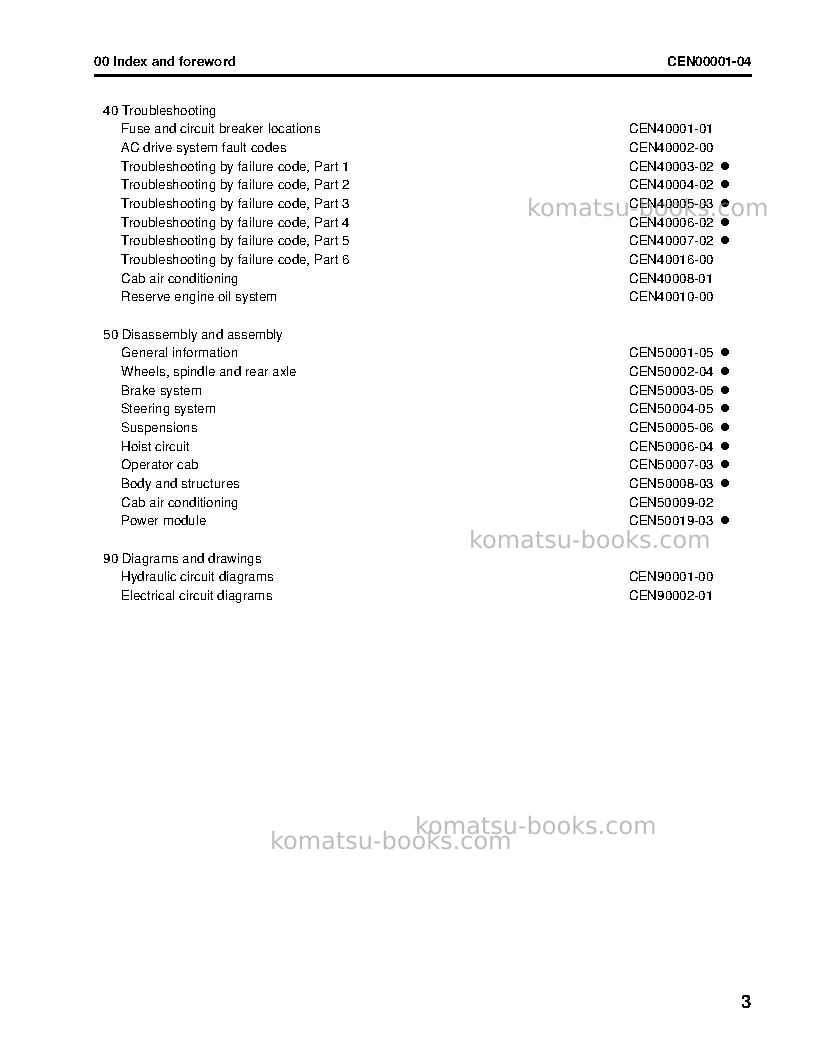 Komatsu 960e-1usa Repair & maintenance cover Page 5