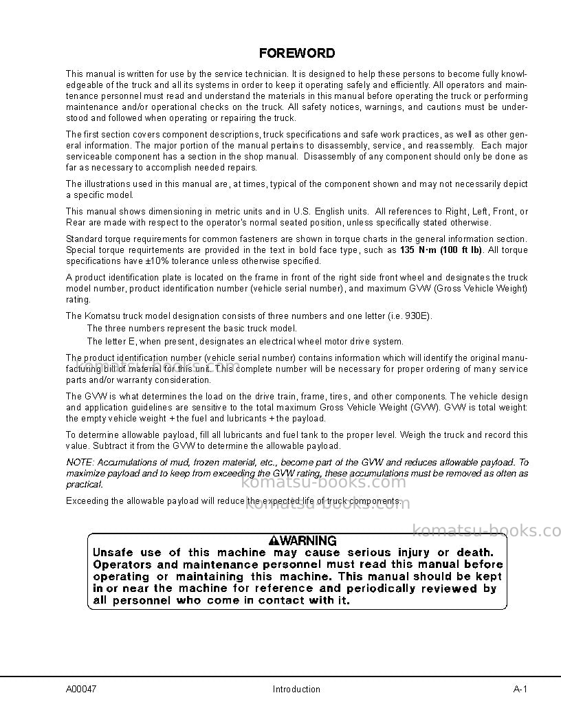 Komatsu 730eusa-with trolley Repair & maintenance cover Page 5