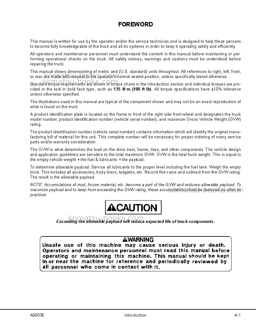 Komatsu hd1500-7usa-w/ ssa16v159 Repair & maintenance cover Page 5