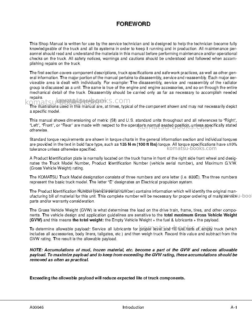 Komatsu 830e-1usa-ac Repair & maintenance cover Page 5