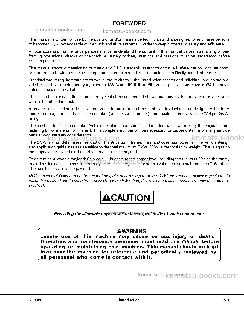 Komatsu 730eusa-with trolley Repair & maintenance cover Page 5