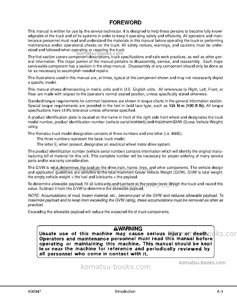 Komatsu 730eusa-with trolley Repair & maintenance cover Page 5