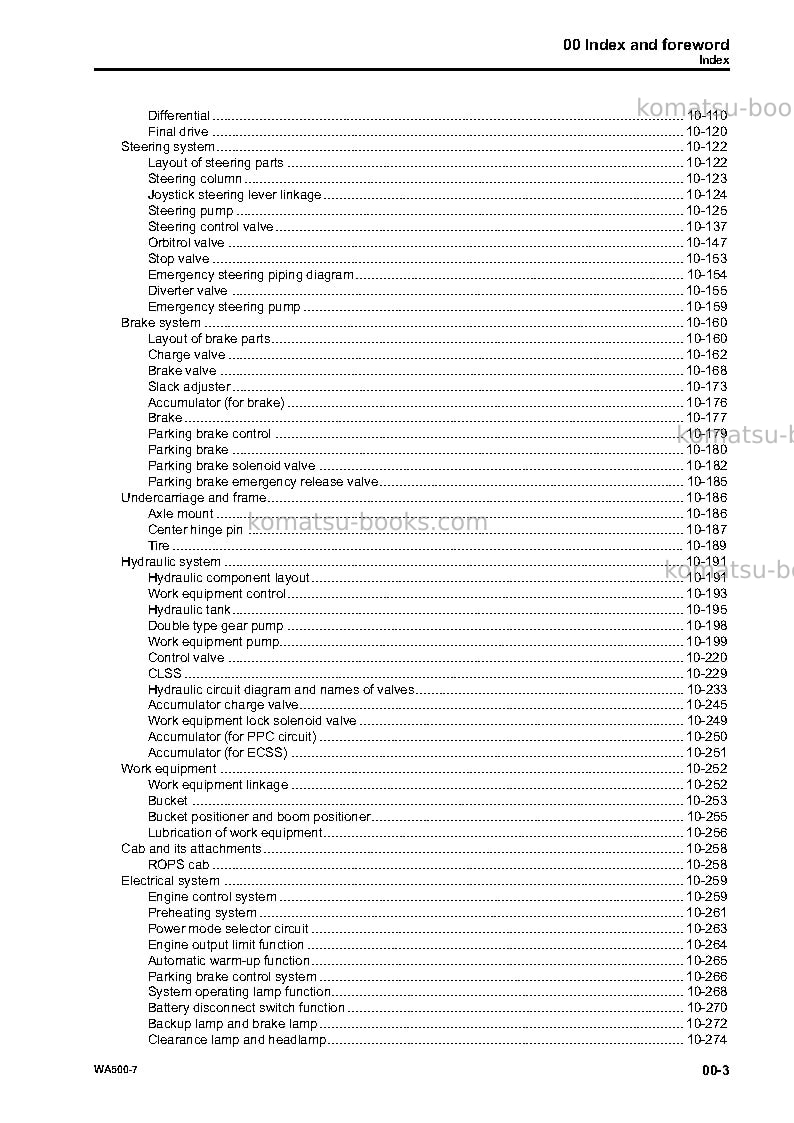 Komatsu wa500-7usa Repair & maintenance cover Page 5