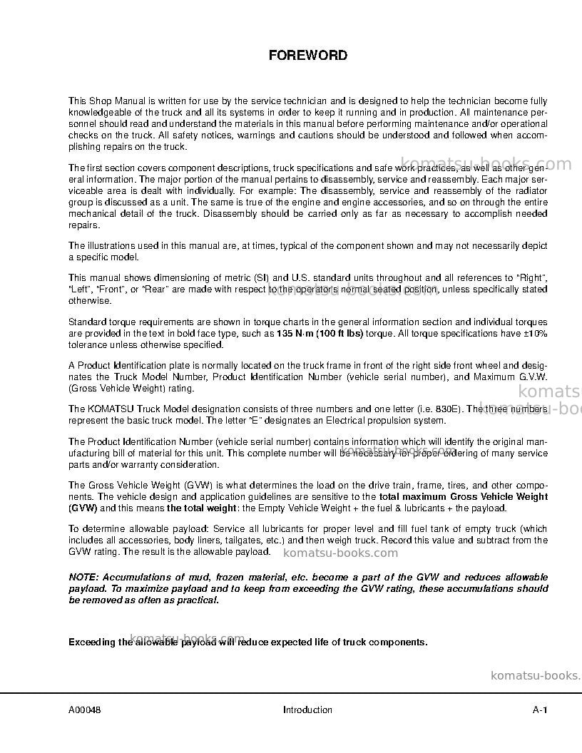 Komatsu 930e-4usa-se Repair & maintenance cover Page 5