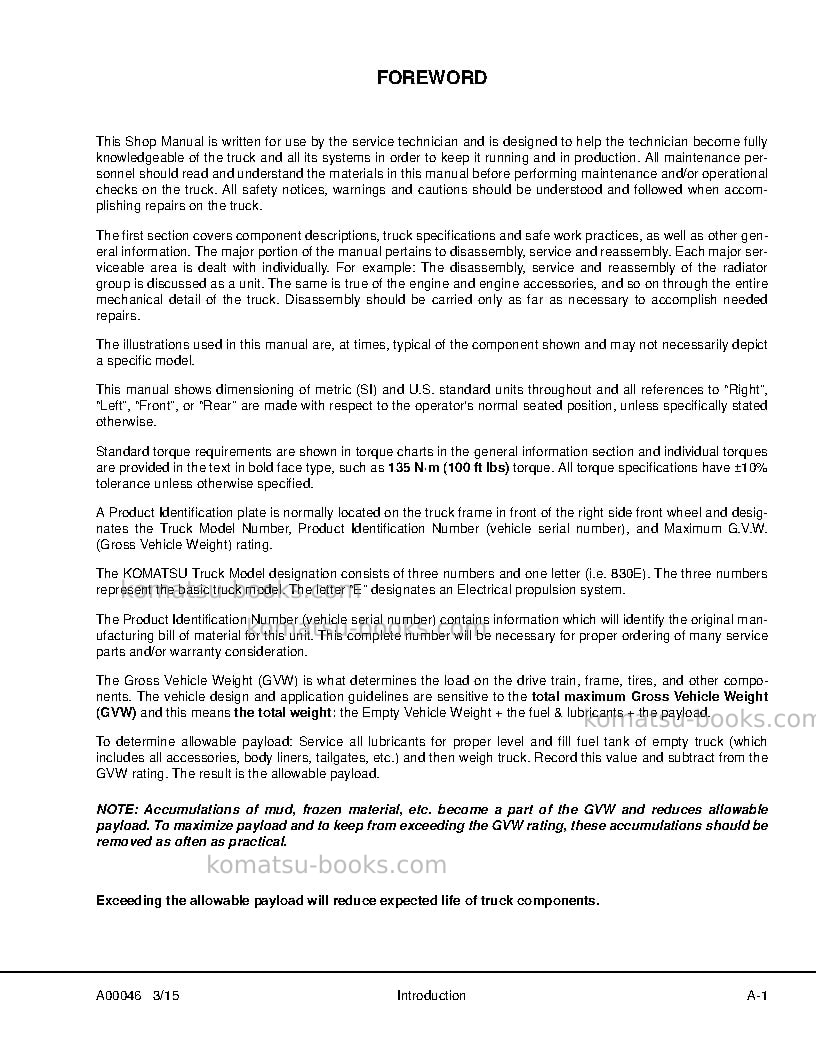 Komatsu 830e-1usa-ac Repair & maintenance cover Page 5