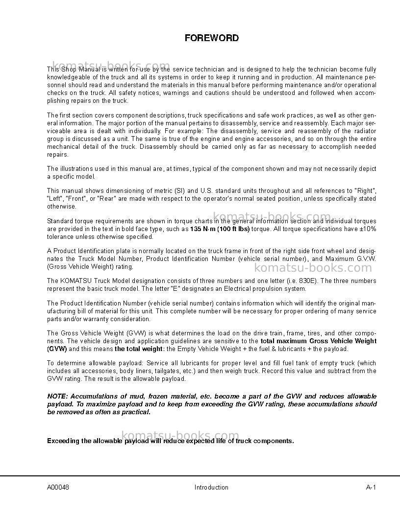 Komatsu 930e-4usa-se Repair & maintenance cover Page 5