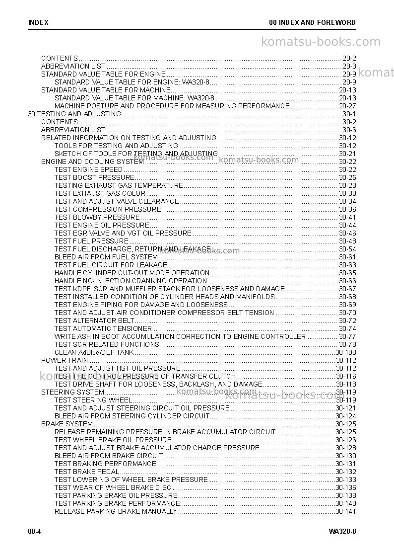 Komatsu wa320-8usa Repair & maintenance cover Page 5