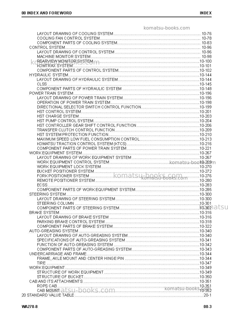 Komatsu wa270-8usa Repair & maintenance cover Page 5