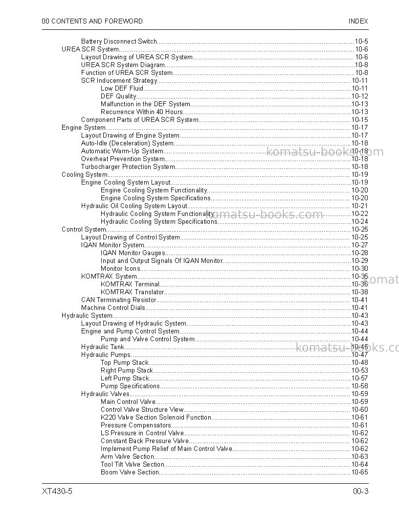 Komatsu xt430-5usa Repair & maintenance cover Page 5