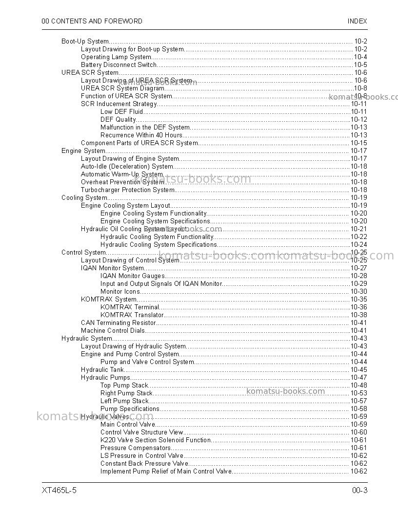 Komatsu xt465l-5usa Repair & maintenance cover Page 5