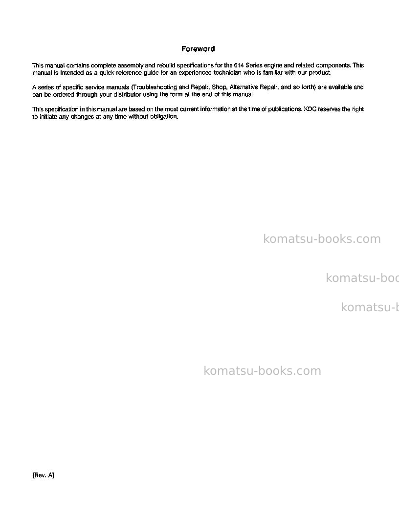 Komatsu 538 Repair & maintenance cover Page 5 Komatsu 538 Repair & maintenance cover Page 5