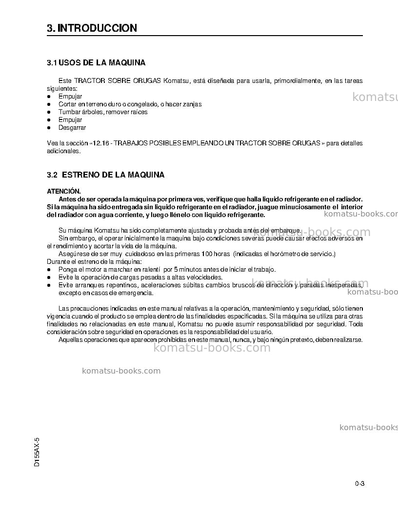 Komatsu d155ax-5jpn Manual de operación cover Page 5
