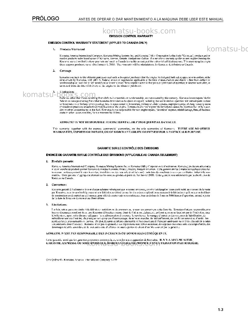 Komatsu d475a-5jpn-e0 Manual de operación cover Page 5