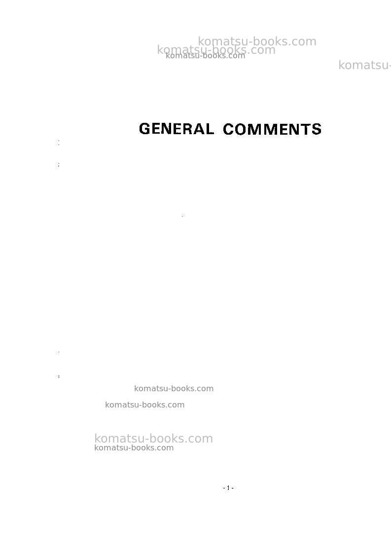 Komatsu d50s-15jpn Operation manual cover Page 5 Komatsu d50s-15jpn Operation manual cover Page 5