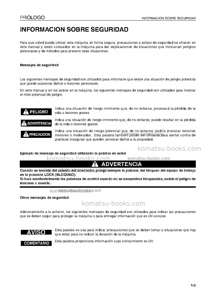 Komatsu d61ex-15bra Manual de operación cover Page 5