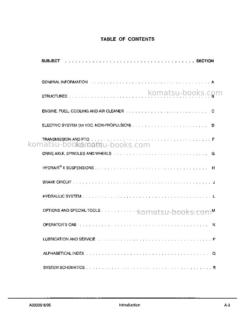 Komatsu 140musa Repair & maintenance cover Page 5 Komatsu 140musa Repair & maintenance cover Page 5