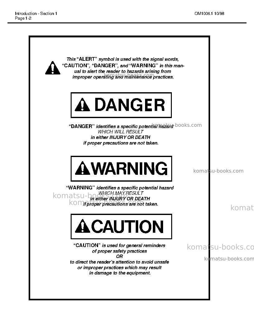 Komatsu 530musa Operation manual cover Page 5