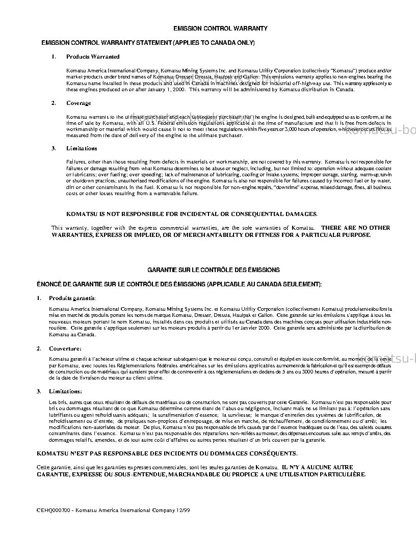Komatsu 930e-2usa-5 Operation manual cover Page 5 Komatsu 930e-2usa-5 Operation manual cover Page 5