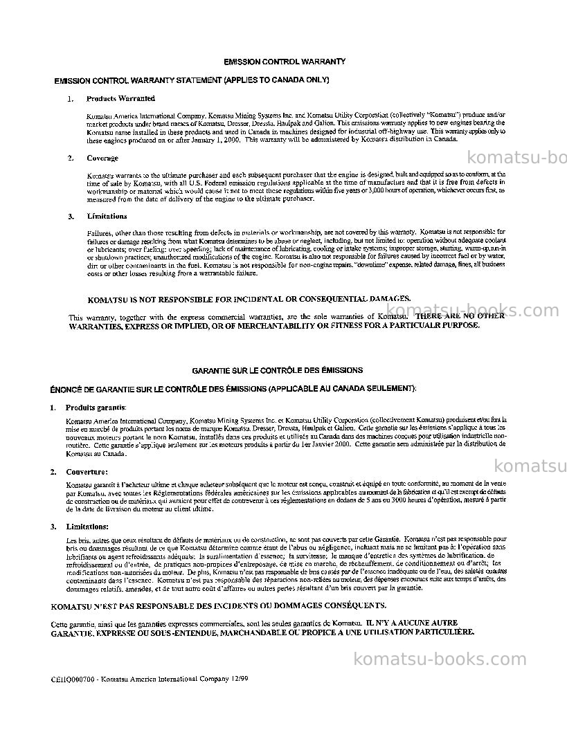 Komatsu 730eusa Operation manual cover Page 5