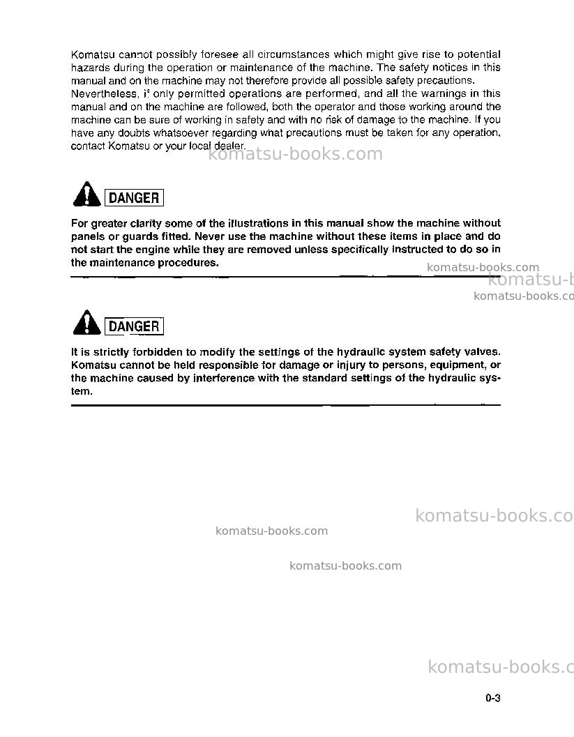 Komatsu pc95-1ita Operation manual cover Page 5