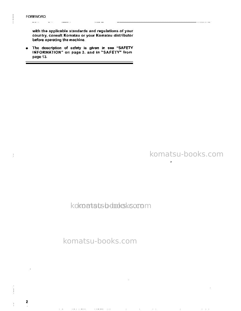 Komatsu pc210-6gbr-k Operation manual cover Page 5 Komatsu pc210-6gbr-k Operation manual cover Page 5
