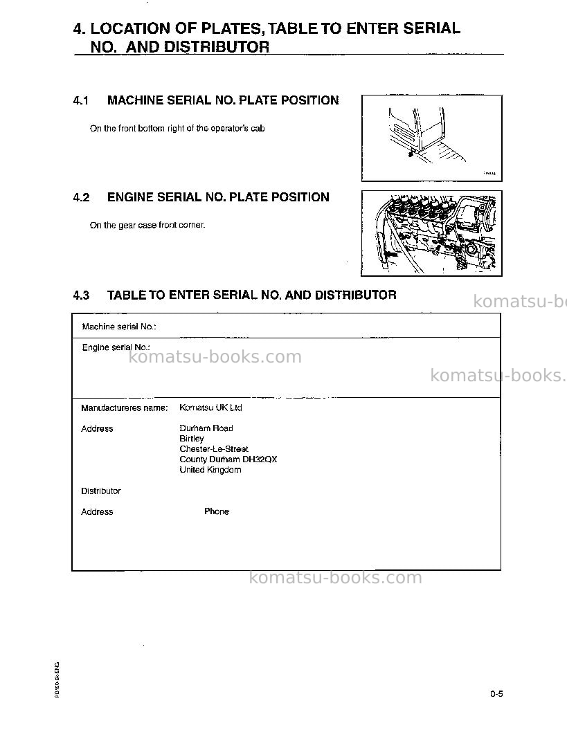 Komatsu pc150-6gbr-k Operation manual cover Page 5 Komatsu pc150-6gbr-k Operation manual cover Page 5