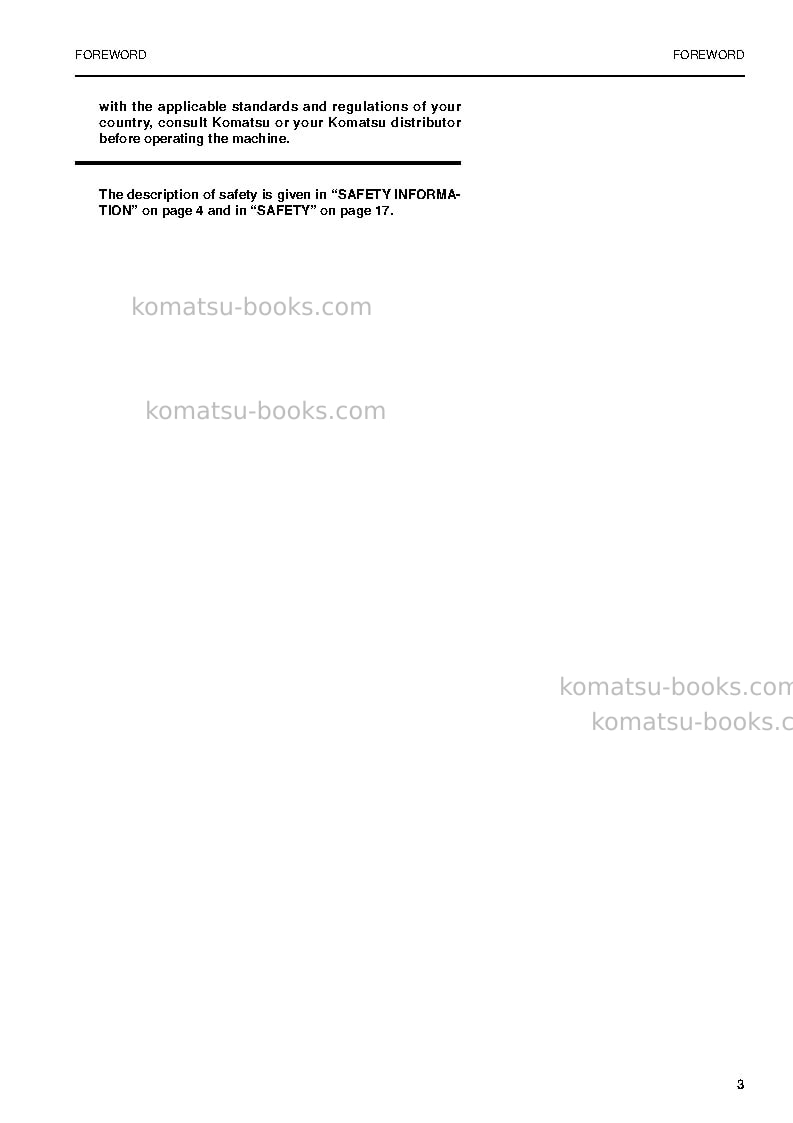 Komatsu pc750se-6gbr-k Operation manual cover Page 5