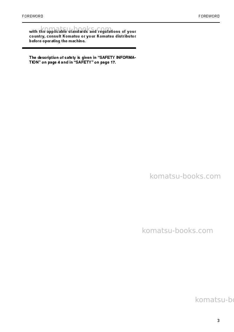 Komatsu pc750lc-6gbr-1 Operation manual cover Page 5 Komatsu pc750lc-6gbr-1 Operation manual cover Page 5