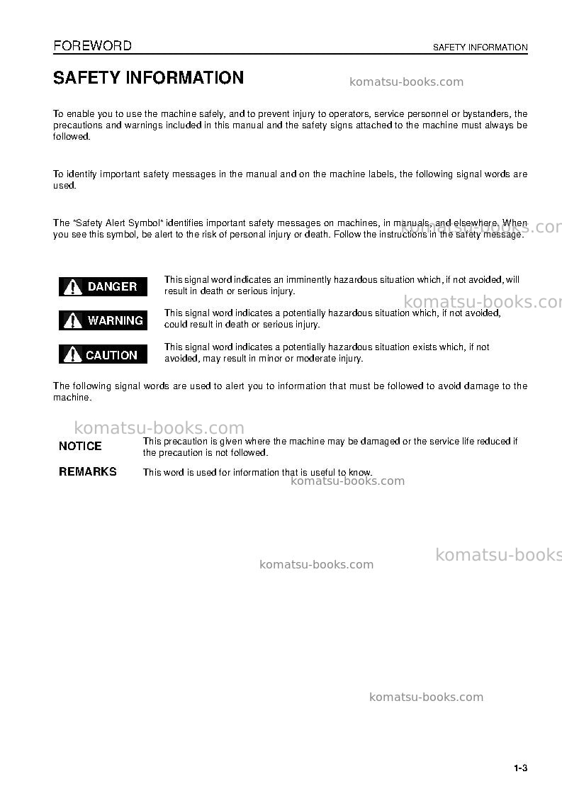 Komatsu d155ax-6jpn-for eu Operation manual cover Page 5 Komatsu d155ax-6jpn-for eu Operation manual cover Page 5