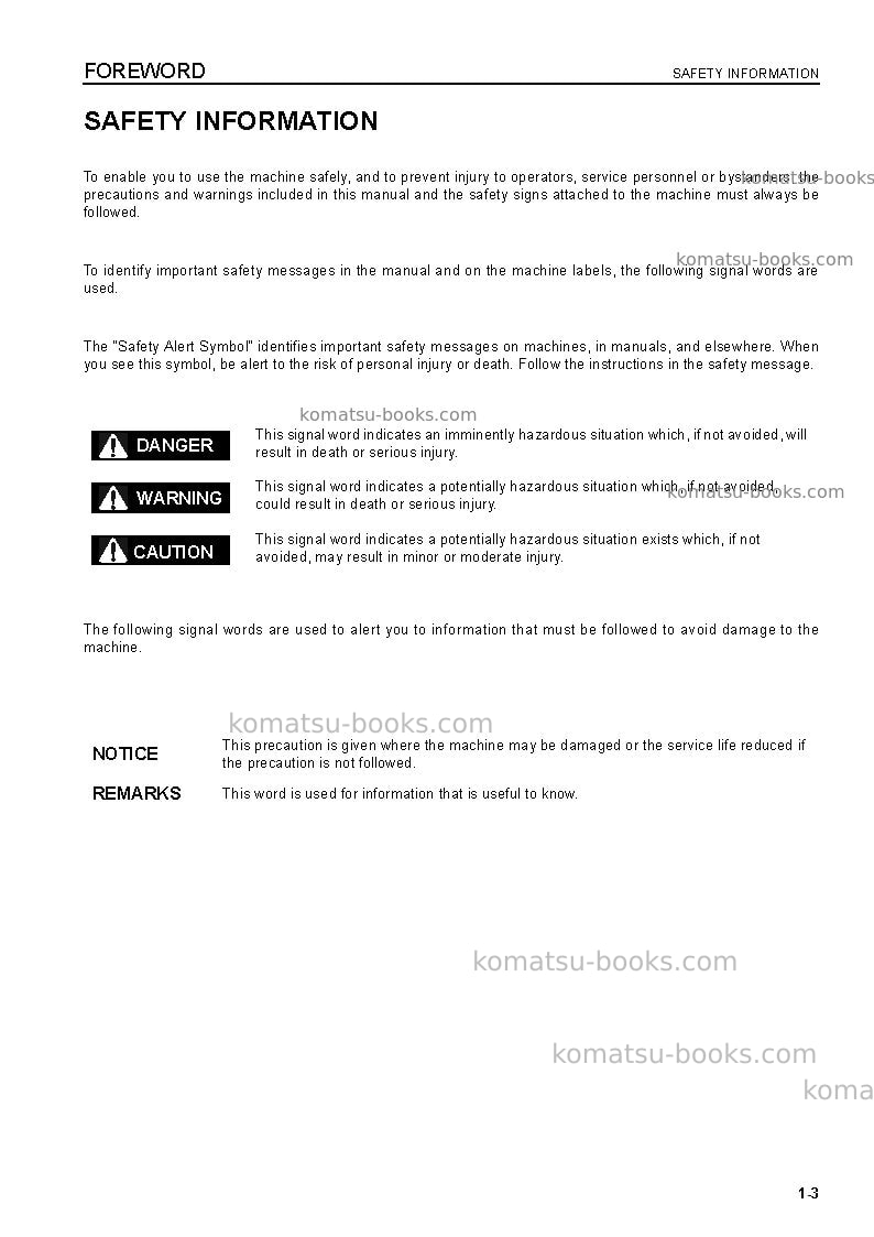 Komatsu d475a-5jpn-tier2 Operation manual cover Page 5